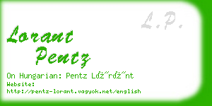 lorant pentz business card